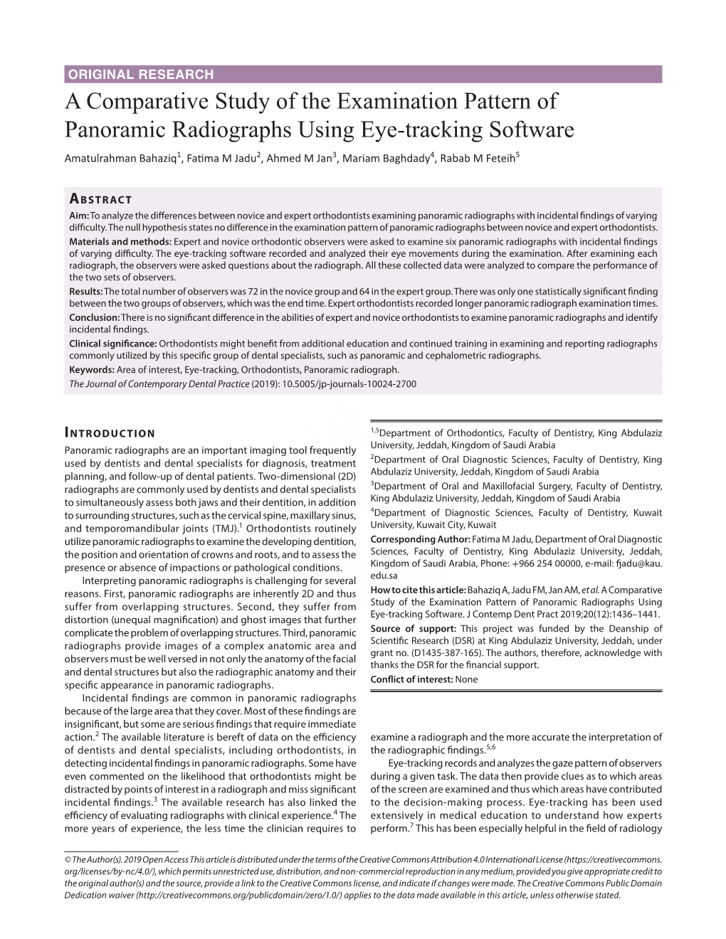 A Comparative Study of the Examination Pattern of Panoramic