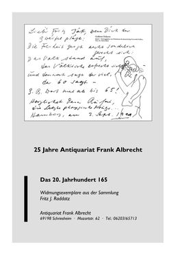 25 Jahre Antiquariat Frank Albrecht