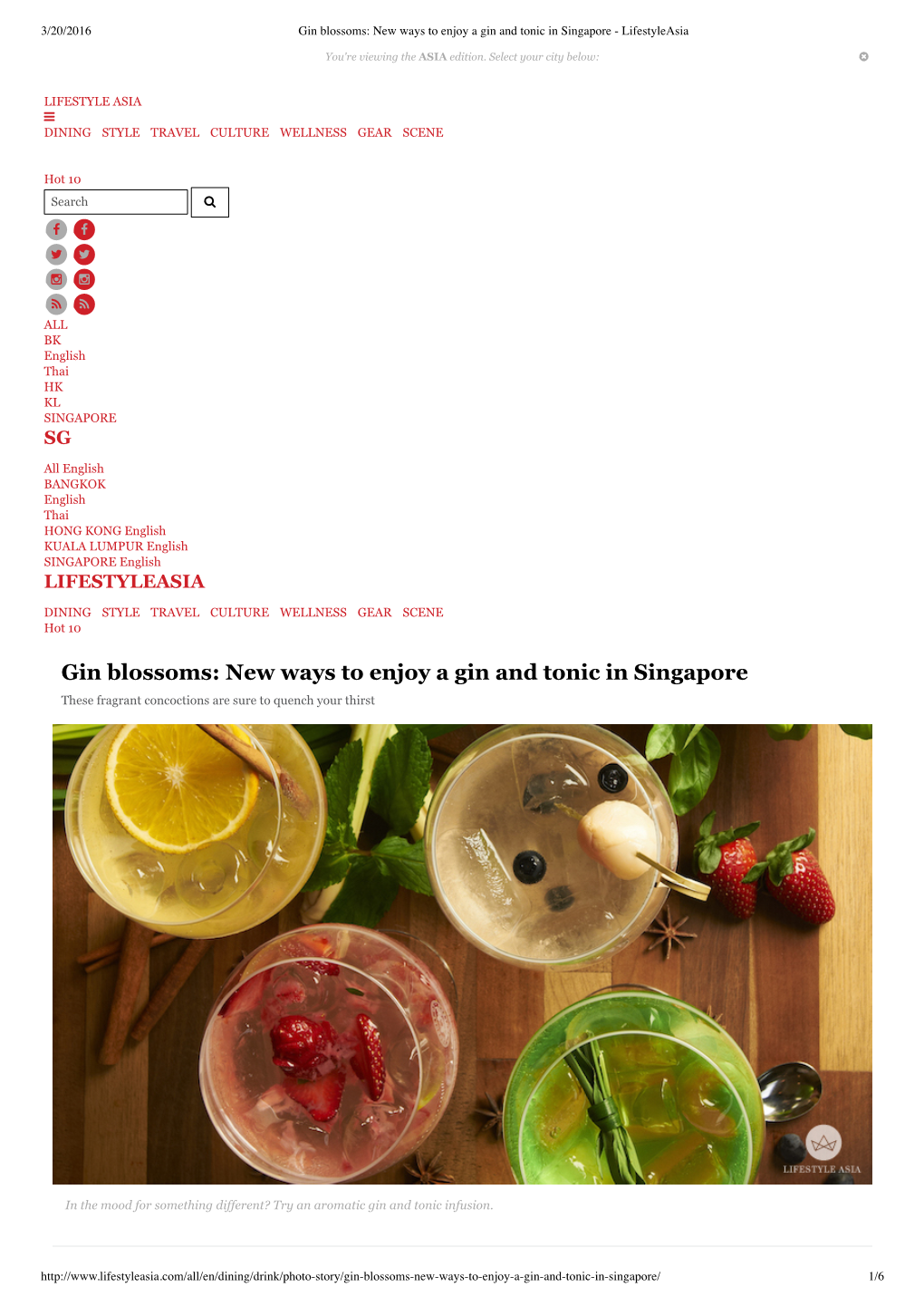 Gin Blossoms: New Ways to Enjoy a Gin and Tonic in Singapore - Lifestyleasia