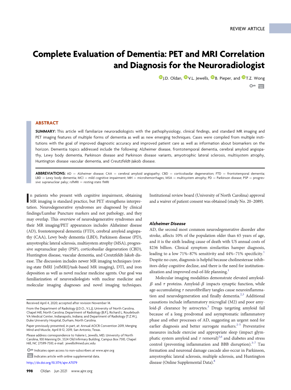 PET and MRI Correlation and Diagnosis for the Neuroradiologist