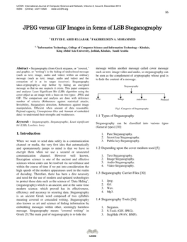 JPEG Versus GIF Images in Forms of LSB Steganography JPEG Versus