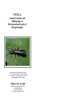 Annual Newsletter and Bibliography of the International Society of Plecopterologists PERLA NO. 23, 2005