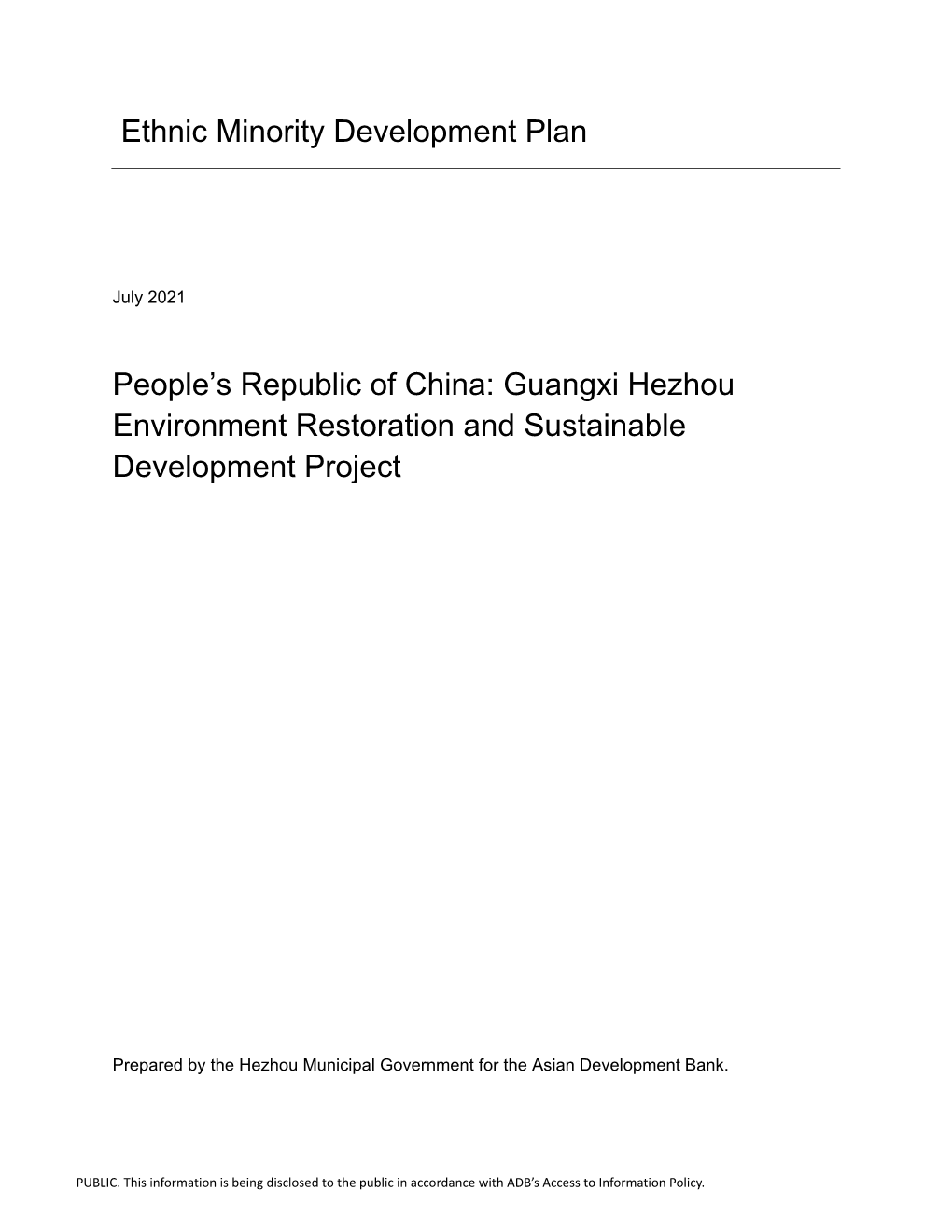 51384-001: Guangxi Hezhou Environment Restoration and Sustainable Development Project