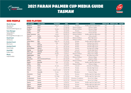 2021 Farah Palmer Cup Media Guide Tasman