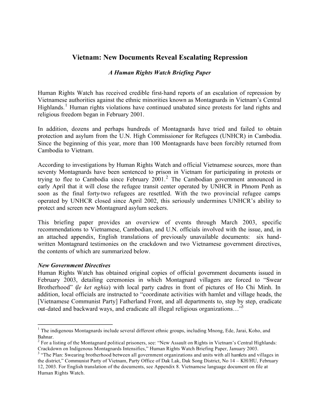 Vietnam: New Documents Reveal Escalating Repression