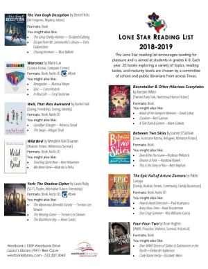 LONE STAR READING LIST • Escape from Mr