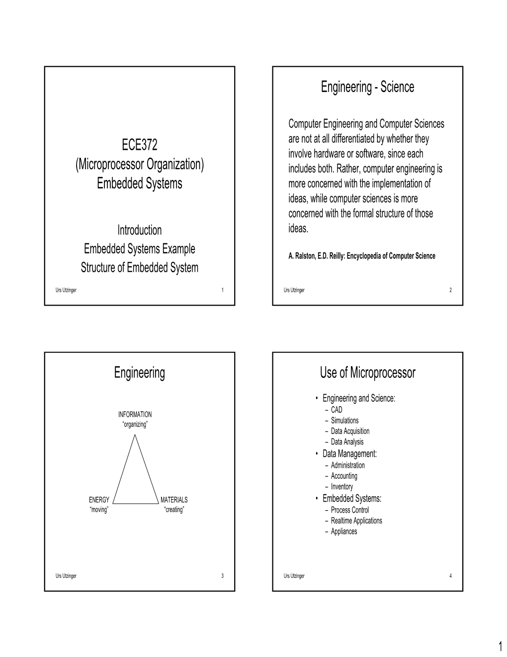 ECE372 (Microprocessor Organization) Embedded Systems