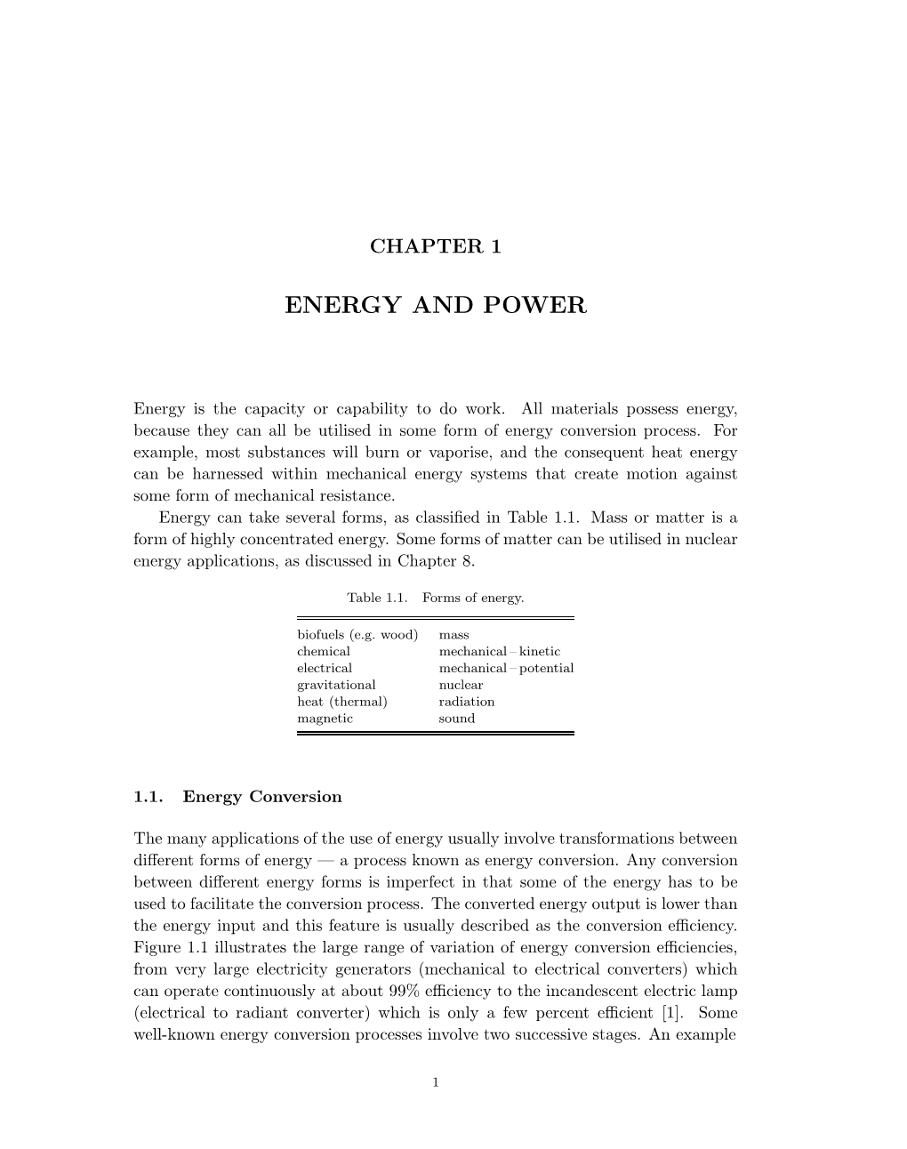 Energy and Power