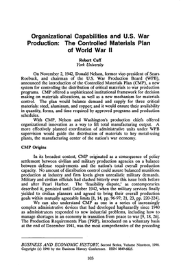The Controlled Materials Plan of World War II