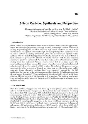 Silicon Carbide: Synthesis and Properties 16