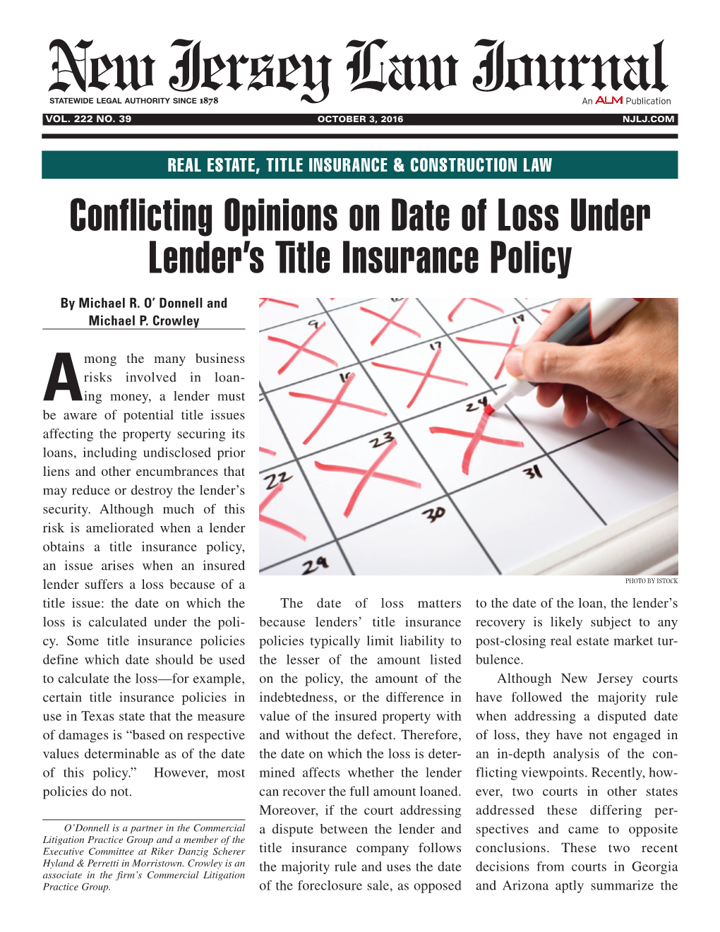 Conflicting Opinions on Date of Loss Under Lender's Title Insurance Policy