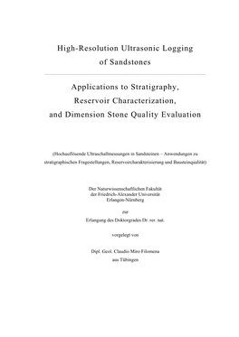 High-Resolution Ultrasonic Logging of Sandstones