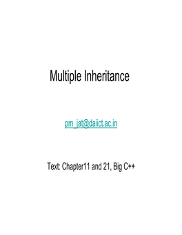 Multiple Inheritance
