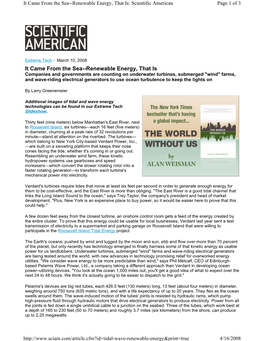 It Came from the Sea--Renewable Energy, That Is: Scientific American Page 1 of 3