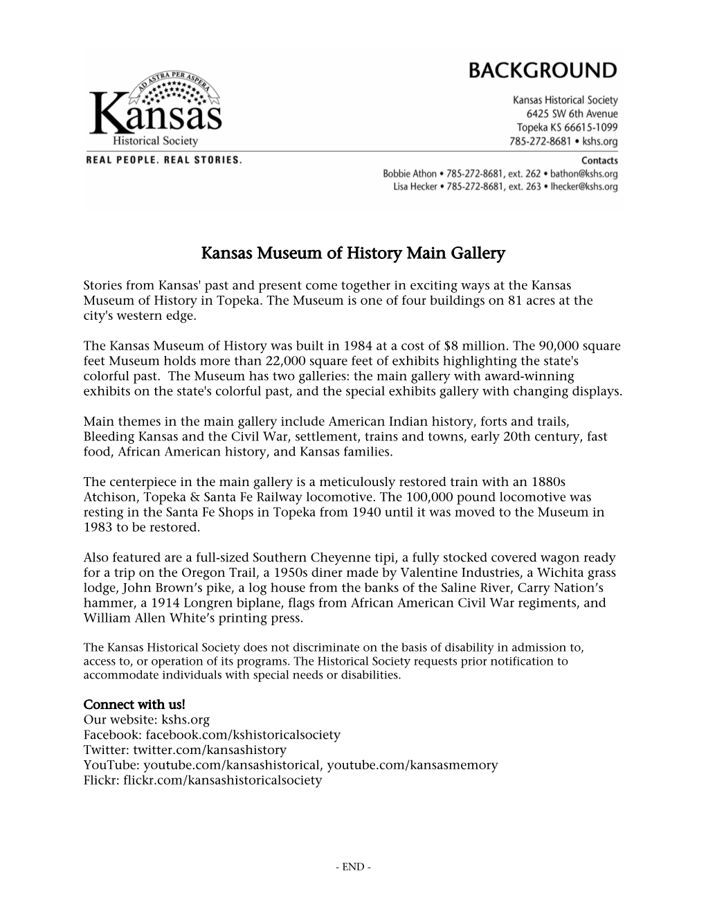 Kansas Museum of History Main Gallery