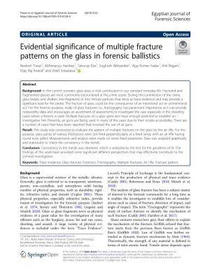Evidential Significance of Multiple Fracture Patterns on the Glass in Forensic Ballistics