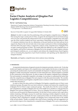 Factor Cluster Analysis of Qingdao Port Logistics Competitiveness