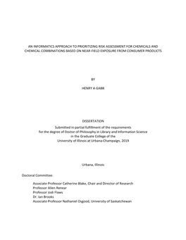 An Informatics Approach to Prioritizing Risk Assessment for Chemicals and Chemical Combinations Based on Near-Field Exposure from Consumer Products