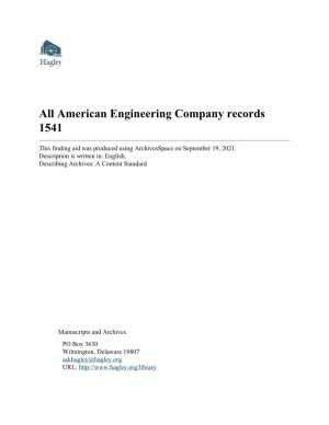 American Engineering Company Records 1541