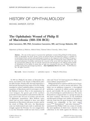 History of Ophthalmology