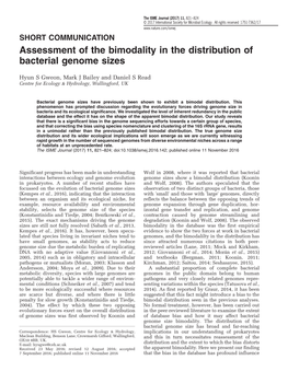 Assessment of the Bimodality in the Distribution of Bacterial Genome Sizes