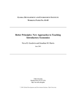 Better Principles: New Approaches to Teaching Introductory Economics