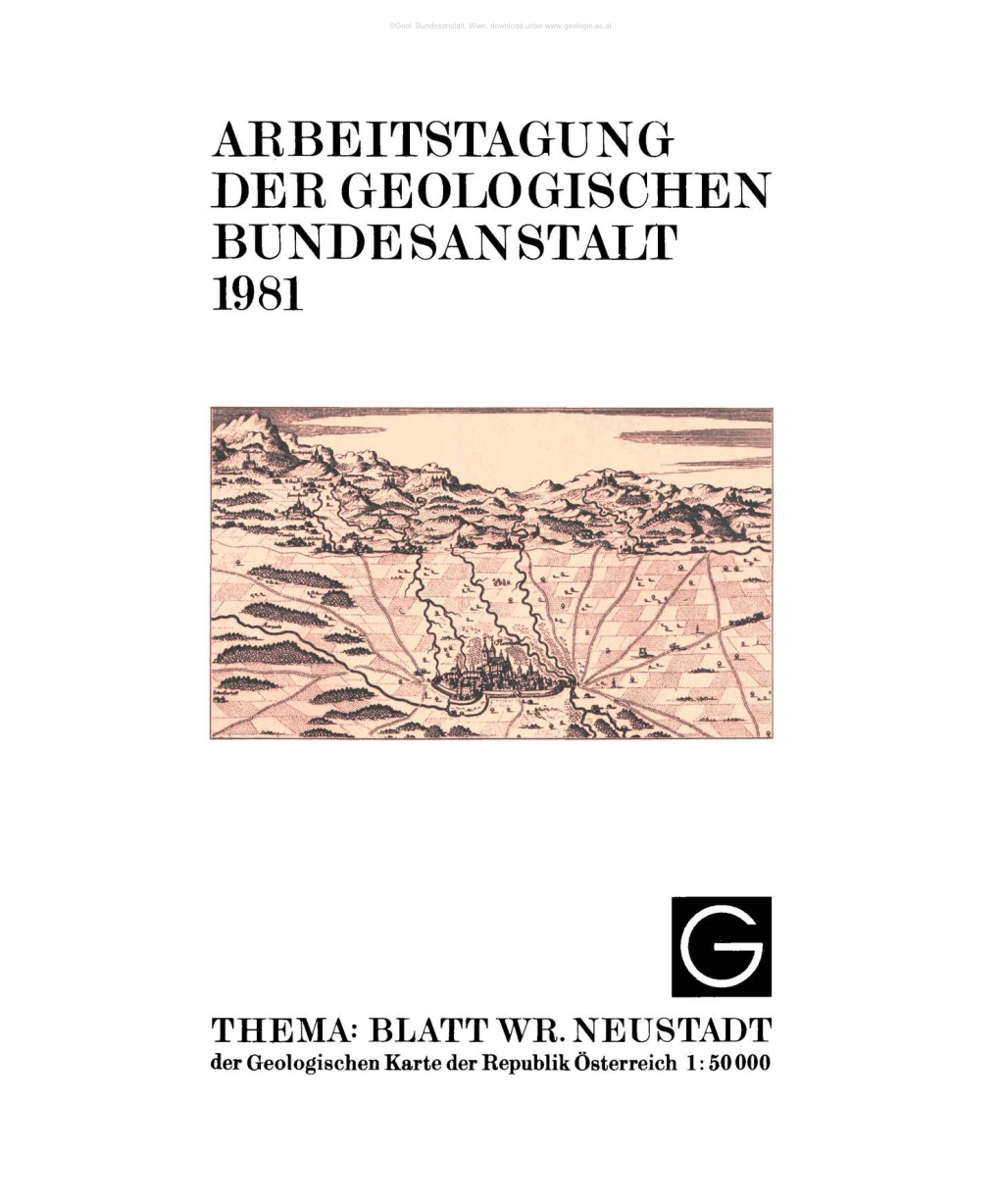 Abbeitstagung Deb Geologischen Bundesanstalt 1981