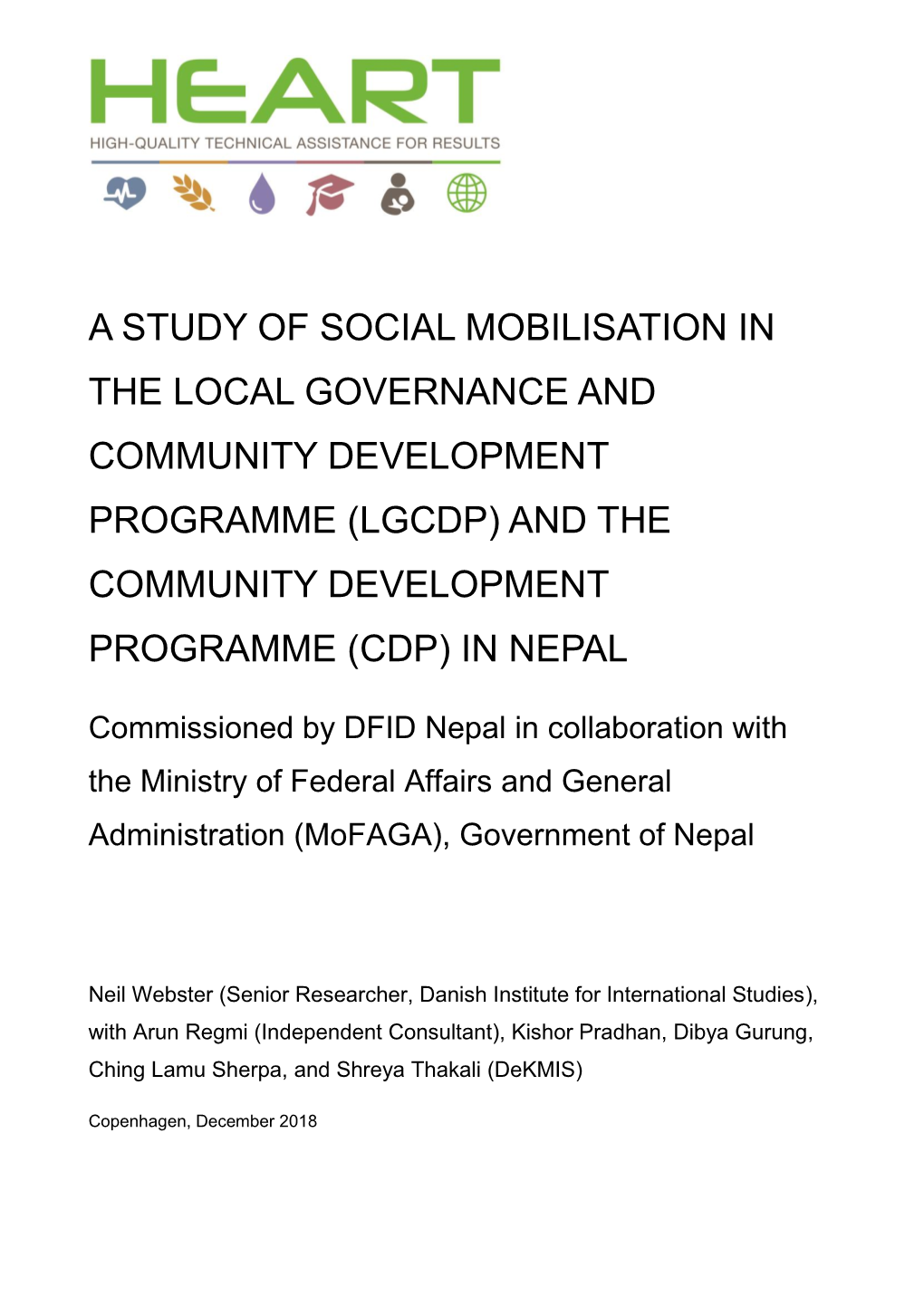 A Study of Social Mobilisation in the Local Governance and Community Development Programme (Lgcdp) and the Community Development Programme (Cdp) in Nepal