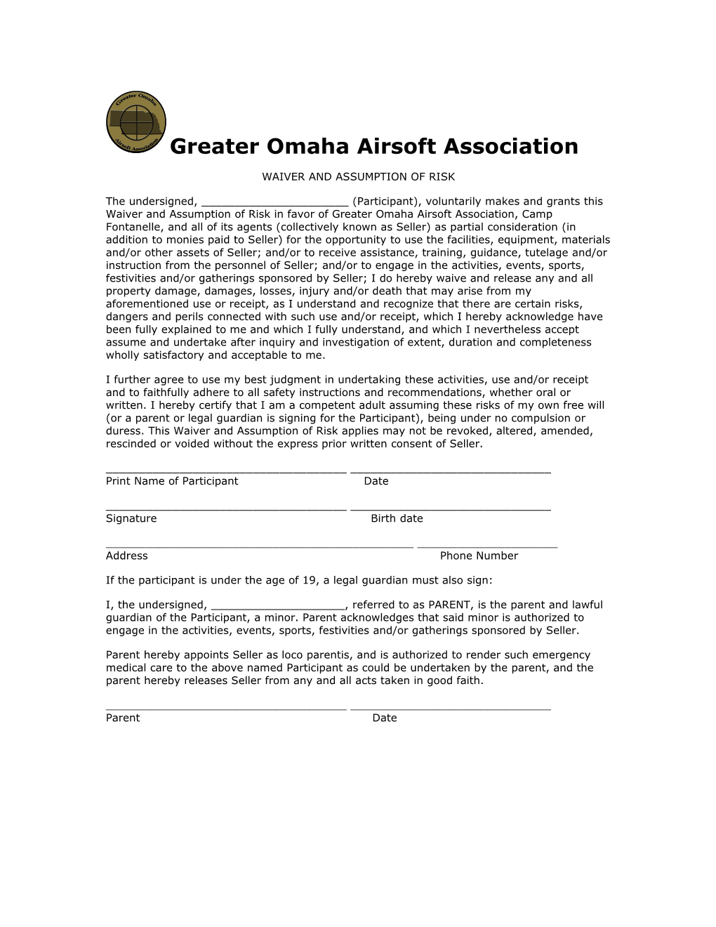 Greater Omaha Airsoft Association