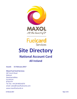 Site Directory National Account Card All Ireland