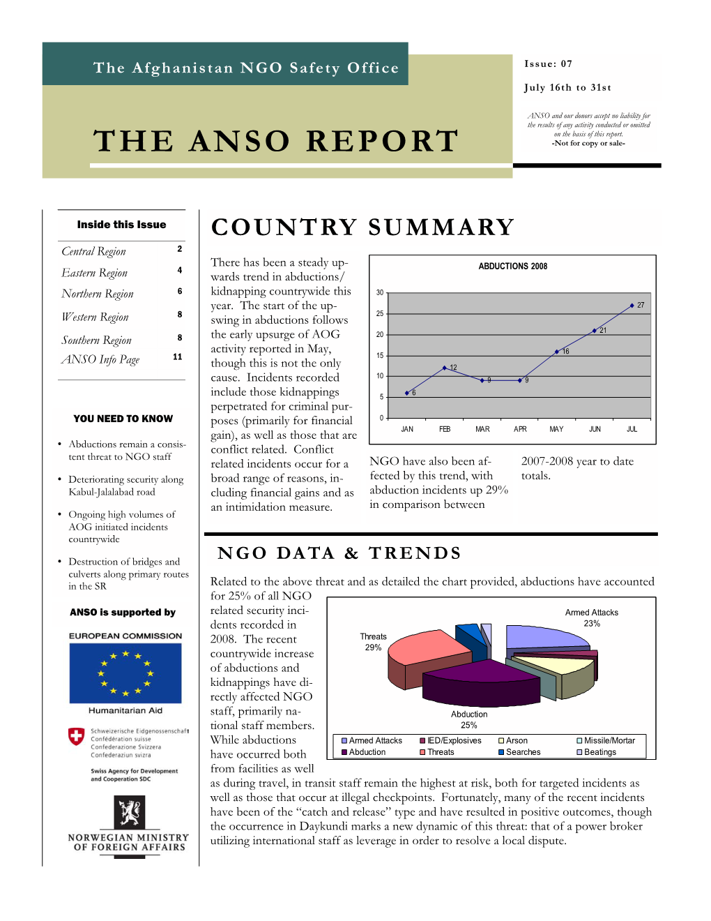 THE ANSO REPORT -Not for Copy Or Sale