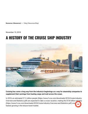 A History of the Cruise Ship Industry