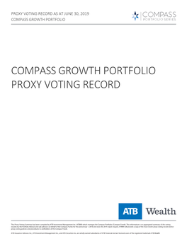 Compass Growth Portfolio Proxy Voting Record
