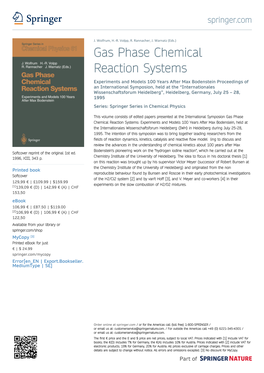 Gas Phase Chemical Reaction Systems