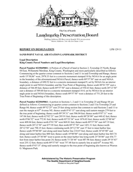 Report on Designation Lpb 129/11