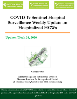 Covid-19 Sentinel Hospital Surveillance for Hcws Report – Update