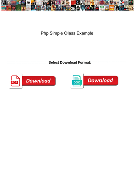 Php Simple Class Example