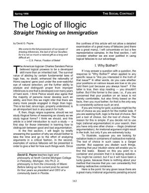 The Logic of Illogic Straight Thinking on Immigration by David G