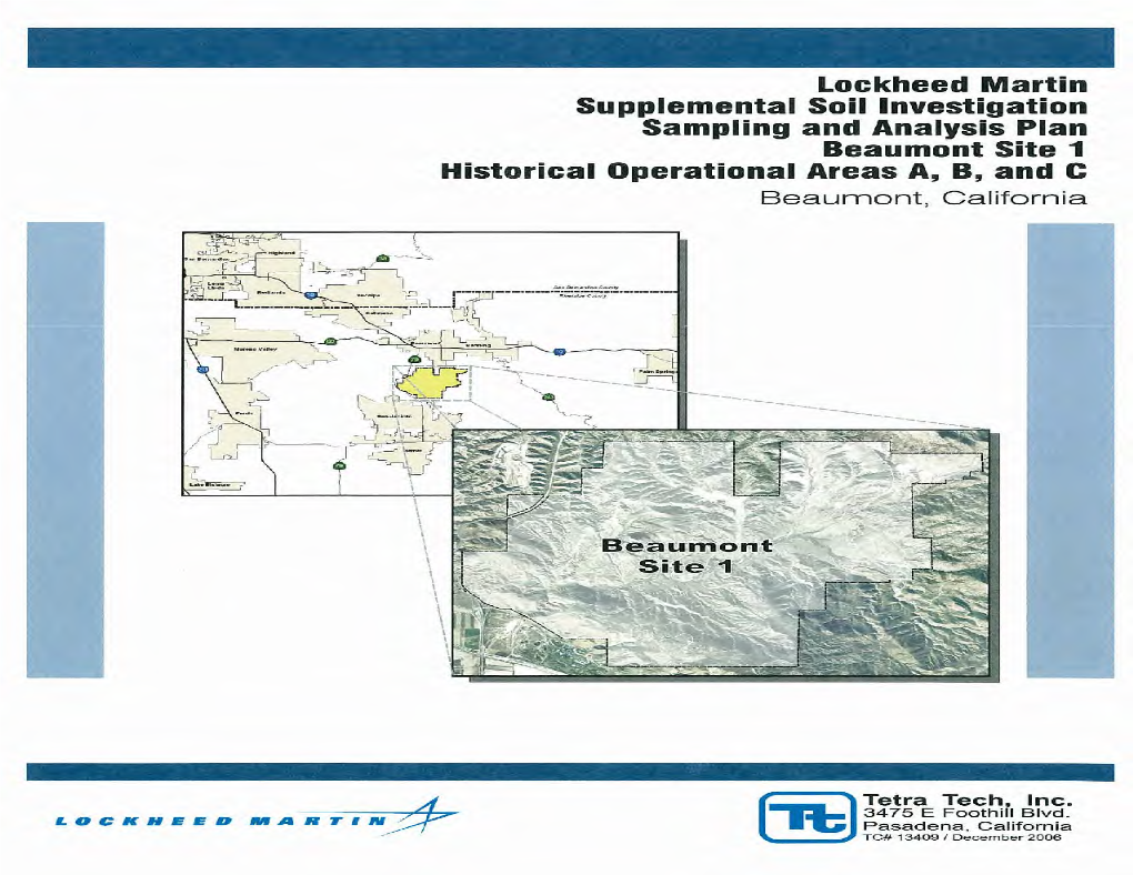 Soil Investigation Sampling & Analysis Plan, Historical