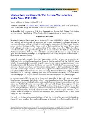The German War: a Nation Under Arms, 1939-1945'