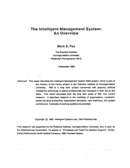 The Intelligent Management System: an Overview