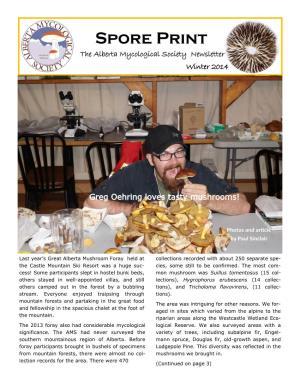 Spore Print the Alberta Mycological Society Newsletter Winter 2014