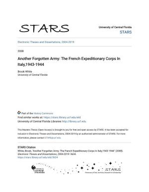 Another Forgotten Army: the French Expeditionary Corps in Italy,1943-1944