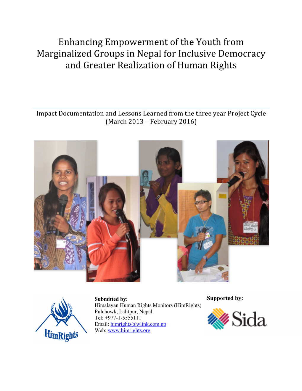 Enhancing Empowerment of the Youth from Marginalized Groups in Nepal for Inclusive Democracy and Greater Realization of Human Rights