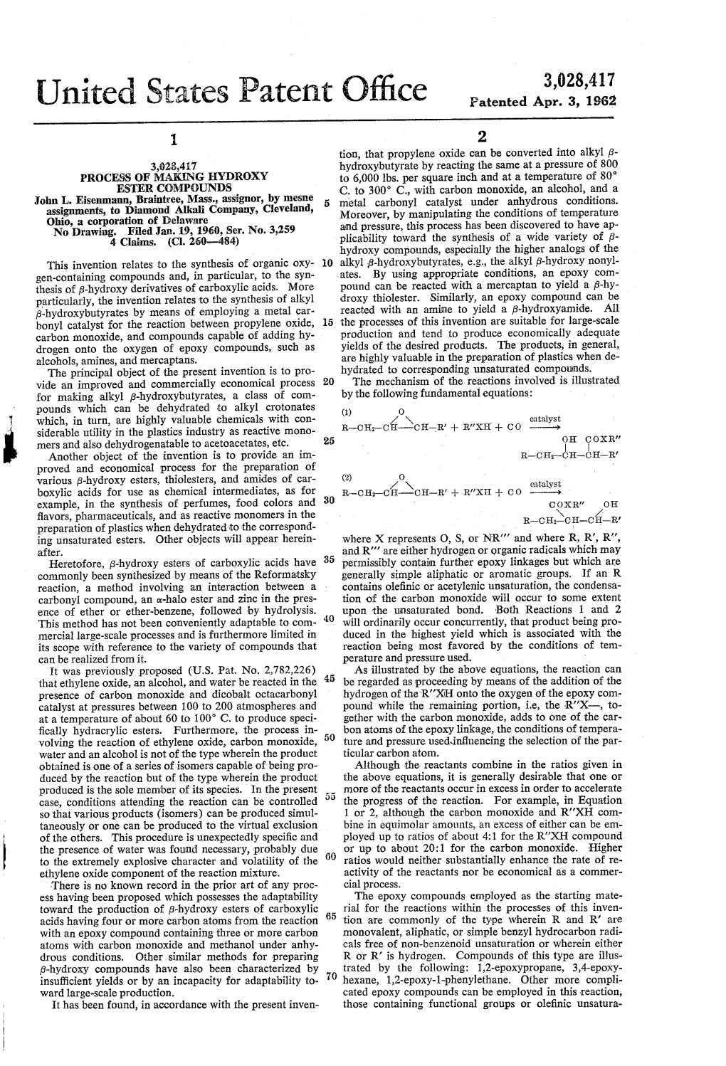 United States Patent Office Patented Apr