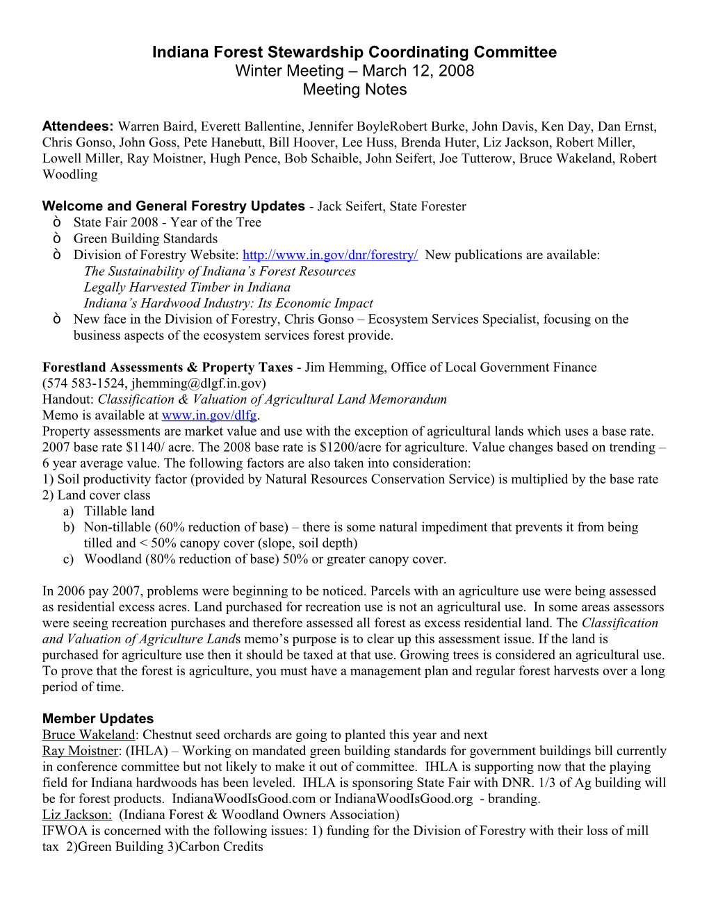 Forest Stewardship Coordinating Committee