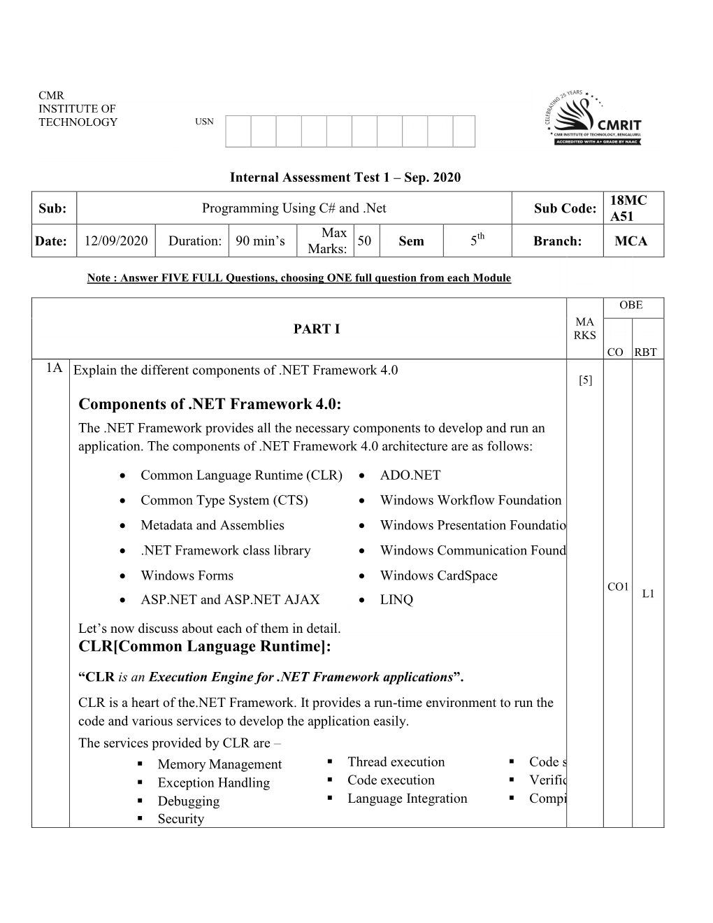 Components of .NET Framework 4.0: CLR[Common Language Runtime]