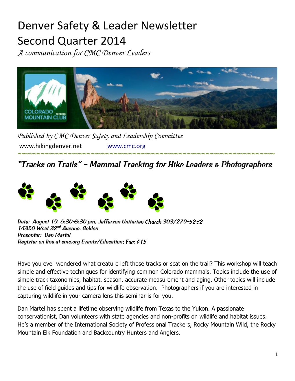 Denver Safety & Leader Newsletter Second Quarter 2014