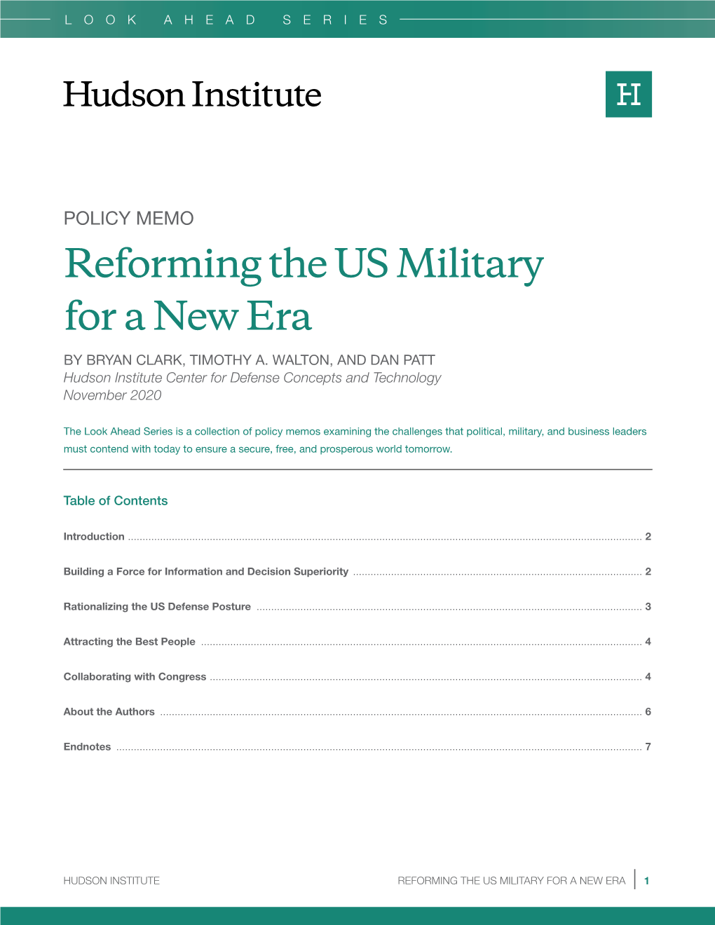 Reforming the US Military for a New Era