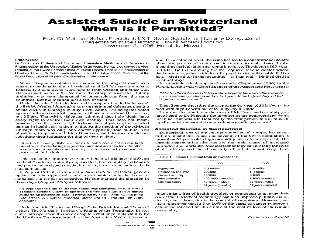 Assisted Suicide in Switzerland When Is It Permitted?